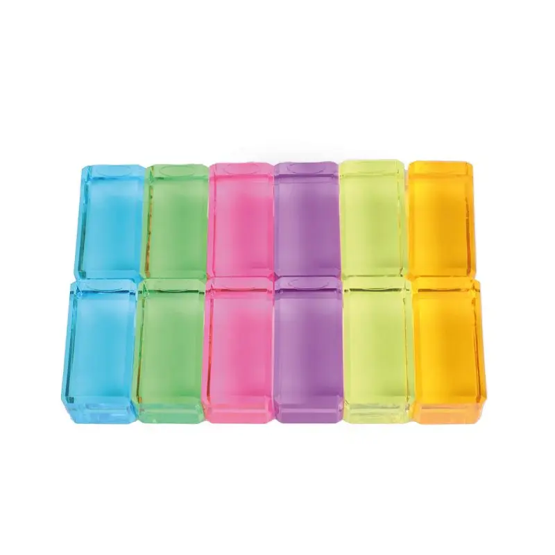 12 gekleurde transparante rechthoeken pastel