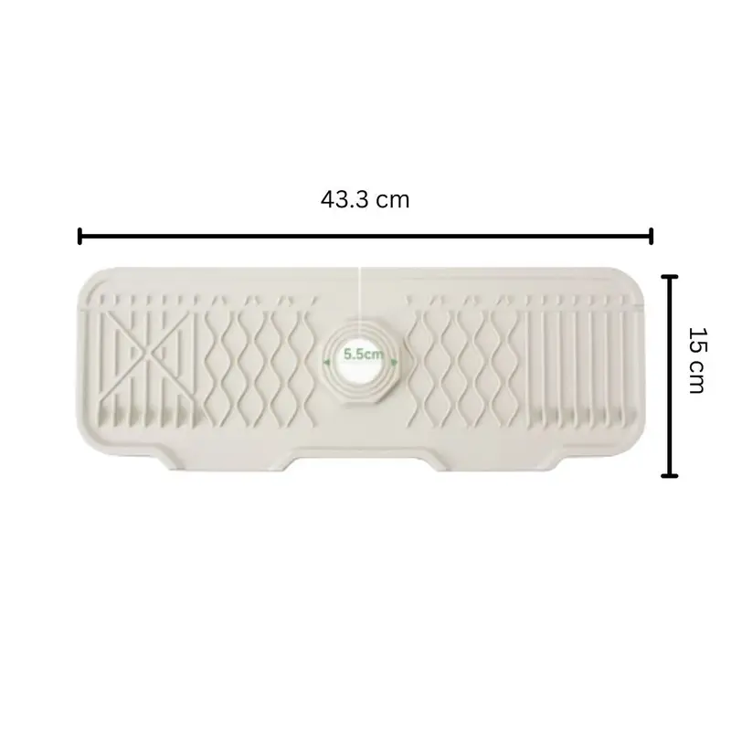Aeris Gootsteenmat - Rubber, Waterafvoer met 5° Helling