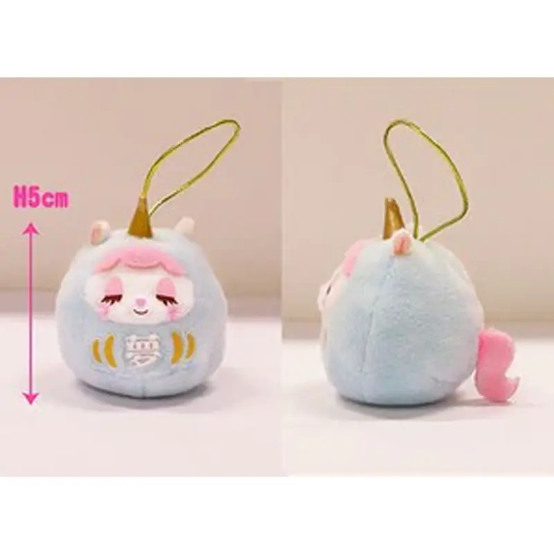 Amuse Daruma Plush Blue Unicorn