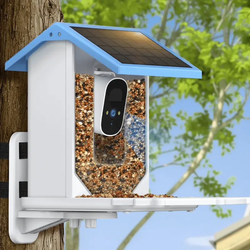 AviWatchSolar™ – Slim Solar Vogelvoederhuis met 2.4K Camera – Nachtzicht Vogel Observatie