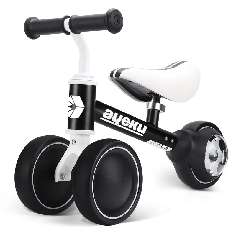 AyeKu Football Baby Balance Bike Flashing LED Wheel 1-3 yrs Adjustable Soft Seat
