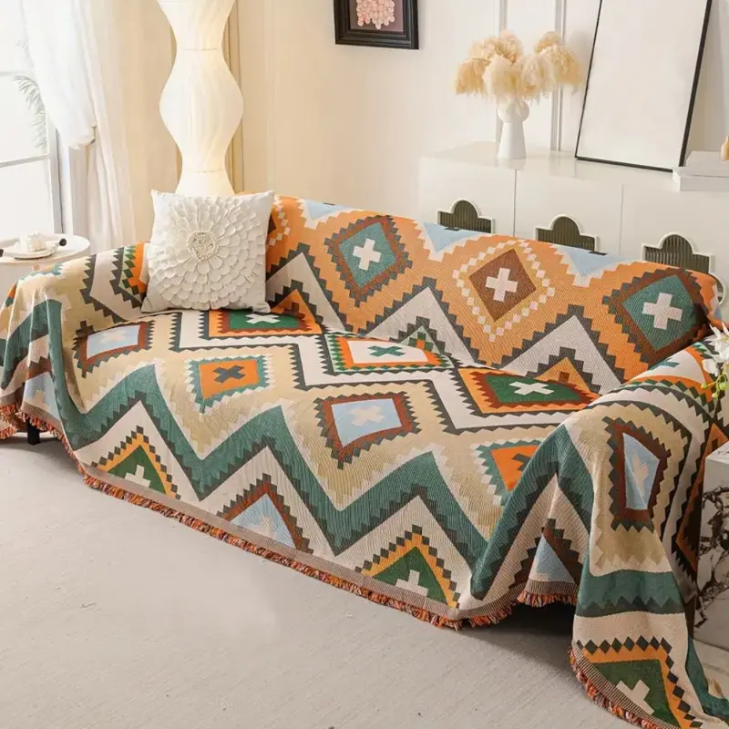 Azelia Bankhoes - Ademend Chenille, Kleurrijk Boho Ontwerp