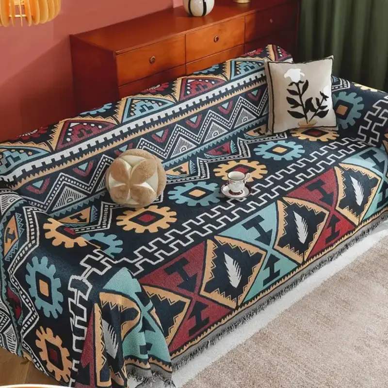 Azelia Bankhoes - Microvezelmix, Geometrisch Boho Patroon