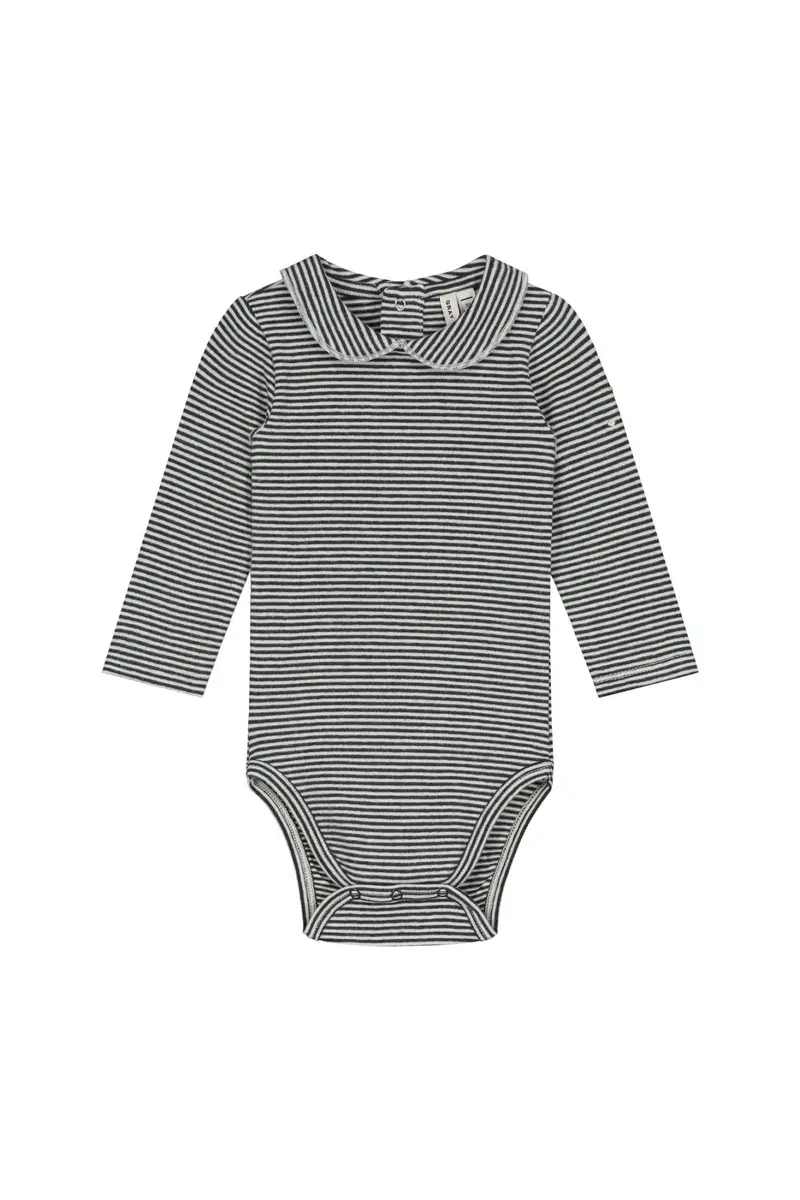 Baby Collar Onesie | Nearly Black - Cream