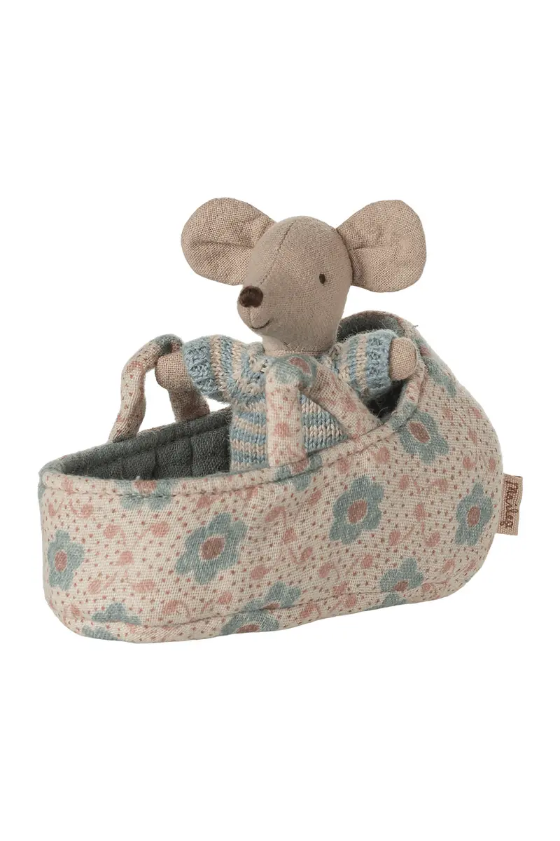 Baby mouse in carry cot - Blue