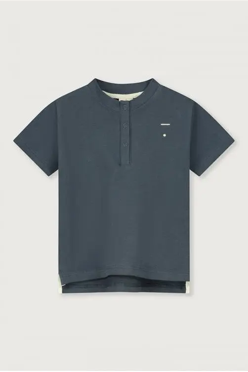 Baby Shortsleeve Henley Tee | Blue Gray