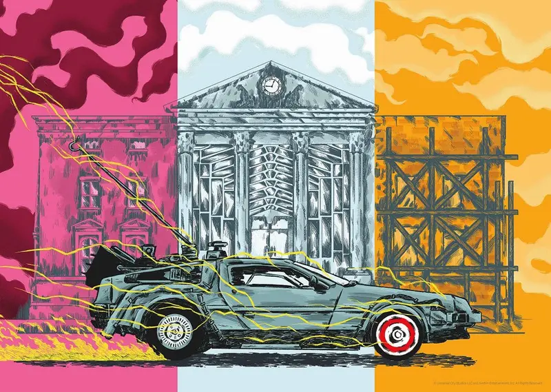 Back To The Future Art Print Choper Nawers DeLorean Limited Edition 42 x 30 cm