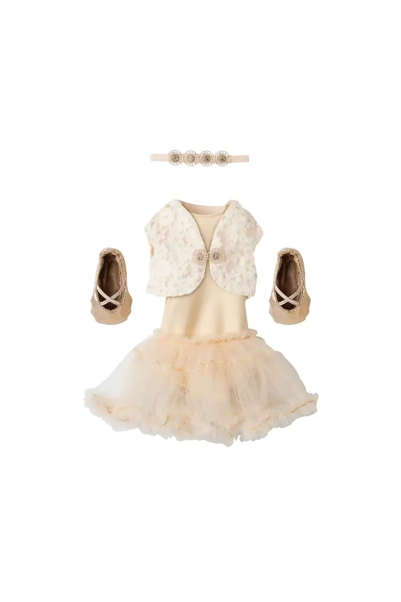 Ballet suit and skirt cream, Size 3