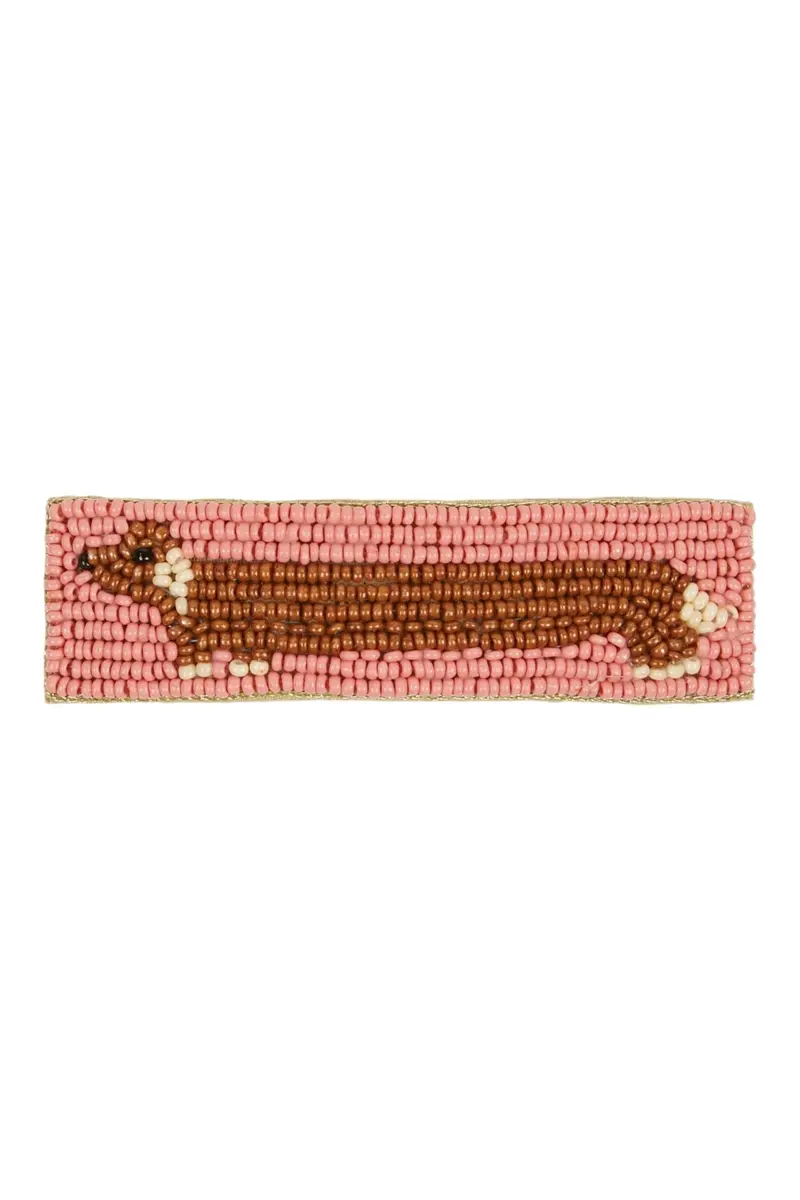 Barrette perles dog - Chien