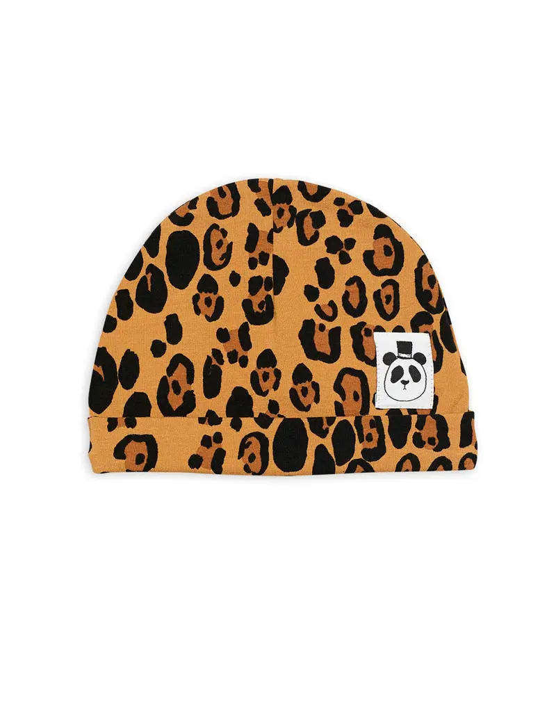 Basic leopard baby beanie