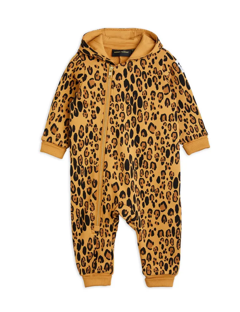 Basic leopard sweat onesie