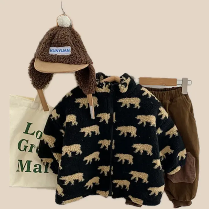 BearSnug™ – Fleece Vest met Berenprint – Warme Kindertrui