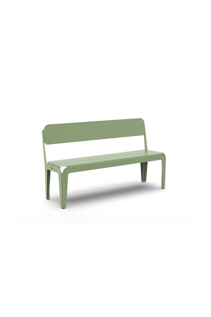 Bended Bench with Backrest - Pale Green