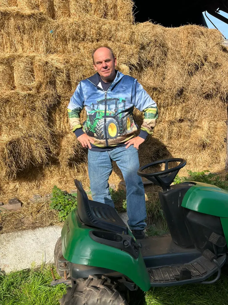 Blauw vest met John Deere grote maten