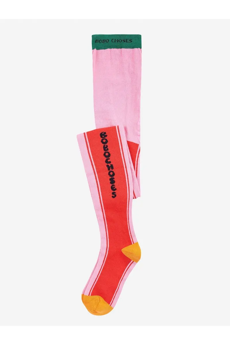 Bobo Choses Color Block Tights - Pink