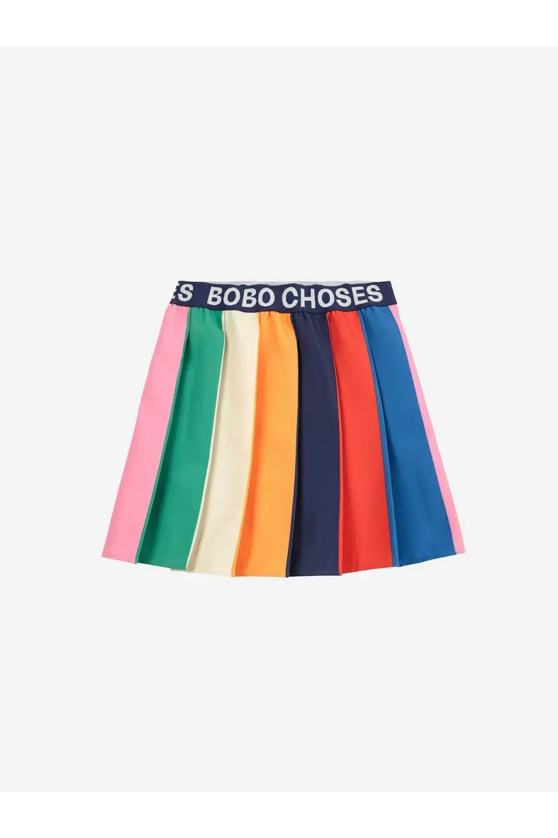Bobo Color Block Pleated Skirt - Multicolor