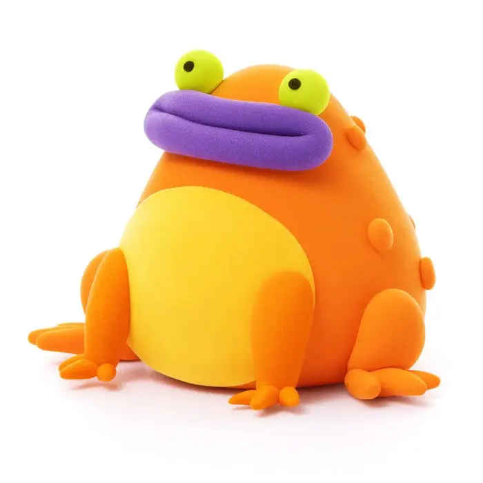 Boetseerklei - Exotische oranje kikker