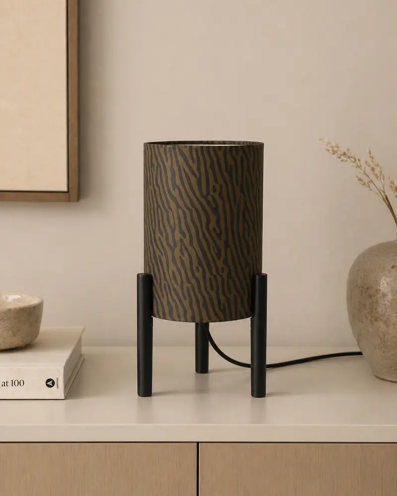 Bowser Black & Gold Tripod Table Lamp