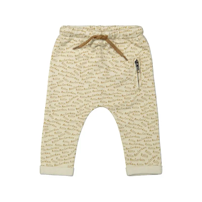 Broekje beige letters - biologisch katoen - Riffle Amsterdam