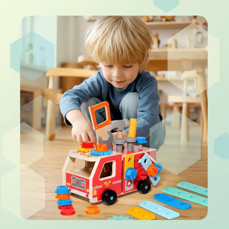 BuildRescue – Educatief & Creatief – Houten Brandweerwagen