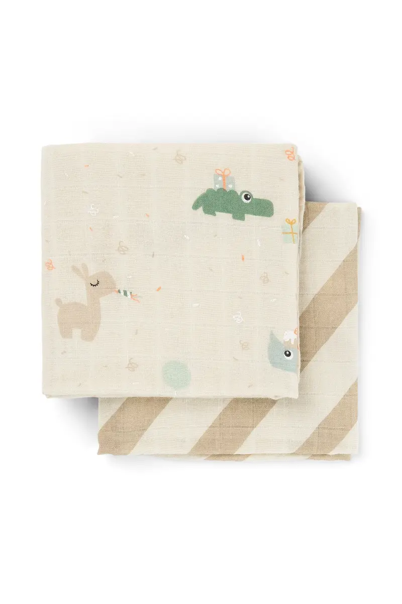 Burp cloth 2-pack | Celebration - Sand