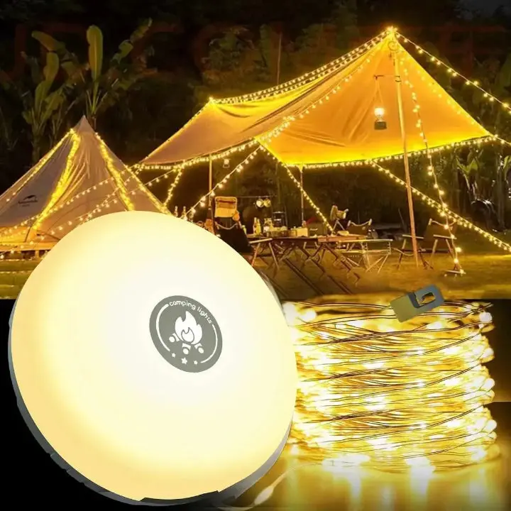 Caleo Campinglamp - 4-in-1 LED met RGB Lichtketting en Powerbank
