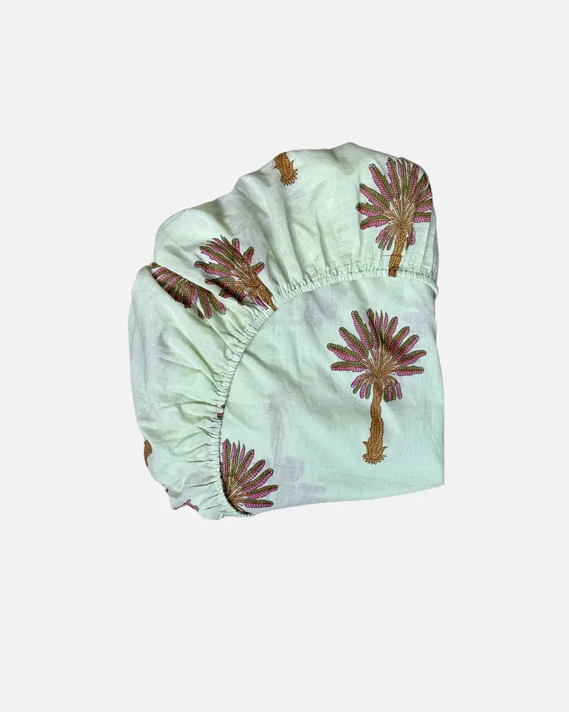 Camio Pinky Palm Hoeslaken Ledikant 60 x 120