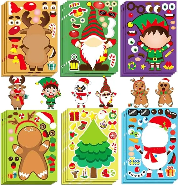 Christmas Stickerset™ - Speelse Winterwonderen - Stickervel Kerst