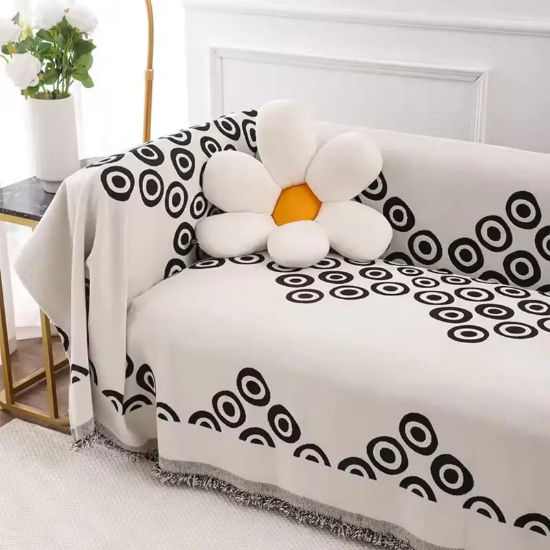 Cira Bankhoes - Zachte Chenille, Scandinavisch Design met Cirkelmotief