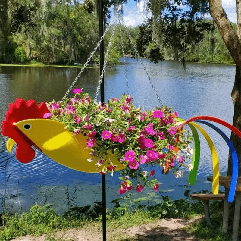 CluckPlanter™ – Hangende Plantenbak in Kippendesign – Kleurrijke Tuin Decoratie