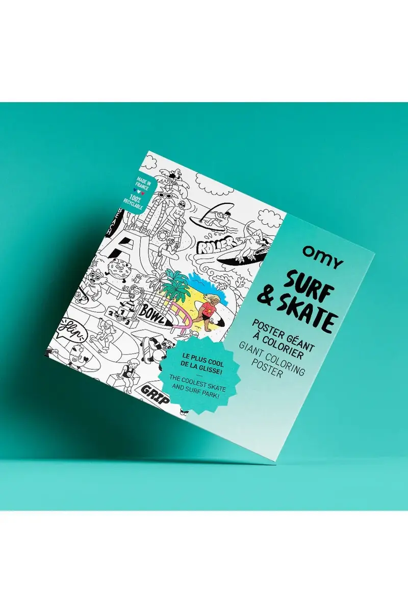 COLORING POSTER - SURF & SKATE