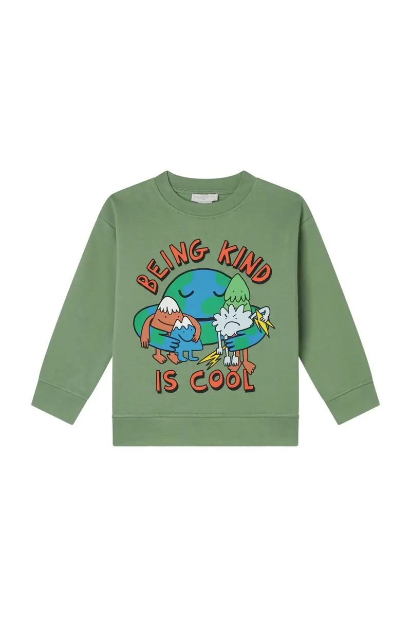 Cotton Fleece Sweatshirt With Being Kind Is Cool Pr