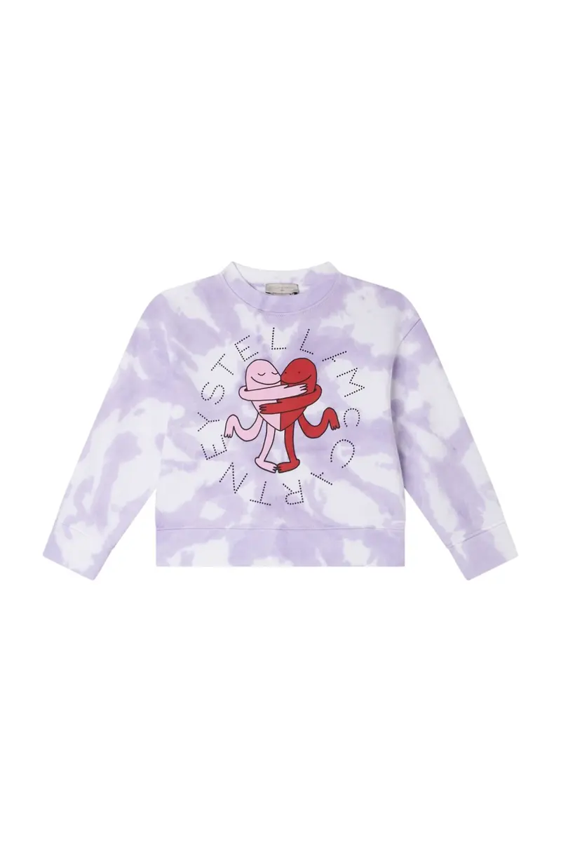 Cotton Fleece Sweatshirt With Hugging Hearts Logo Disc Pr