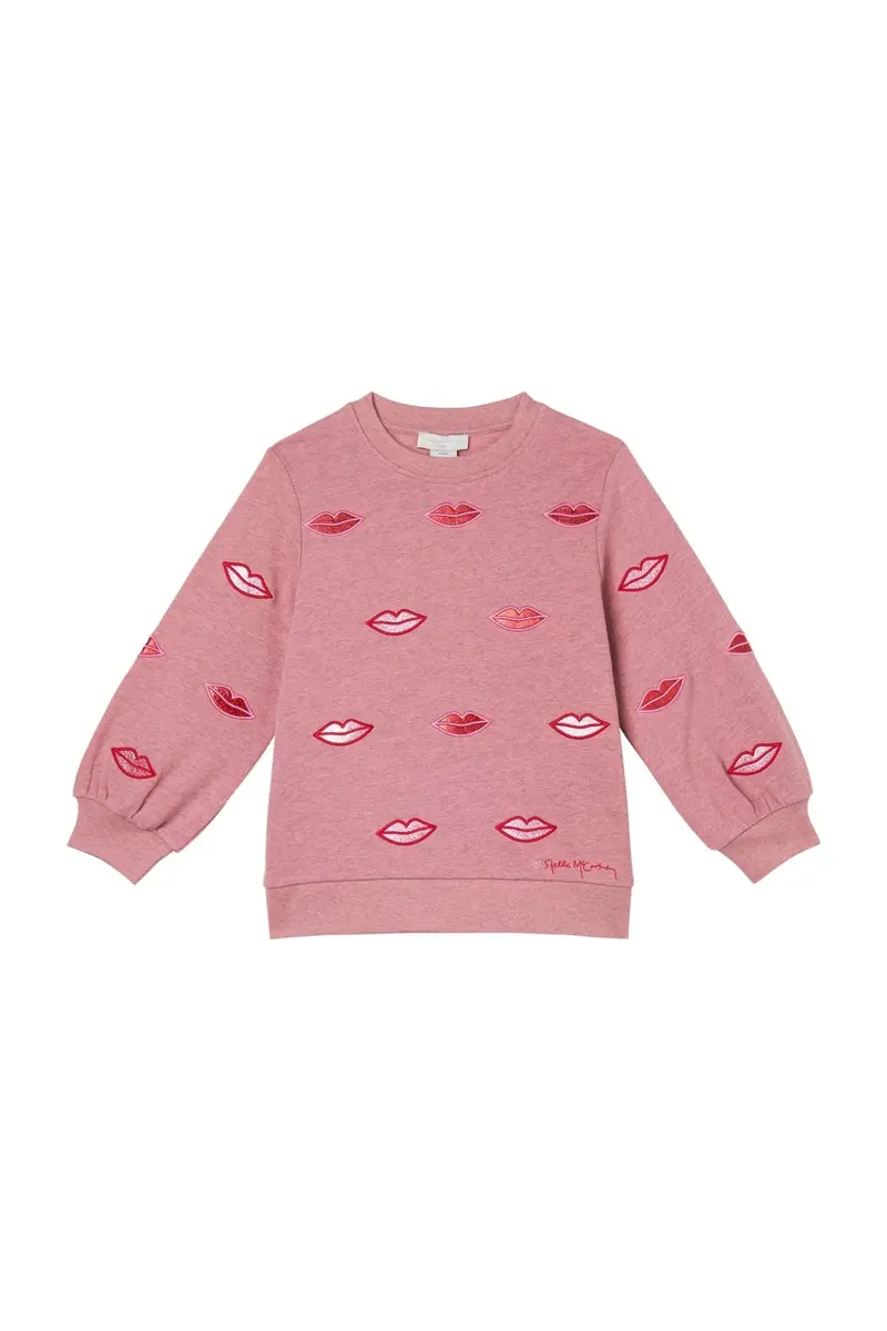 Cotton Fleece Sweatshirt WithLips Badges
