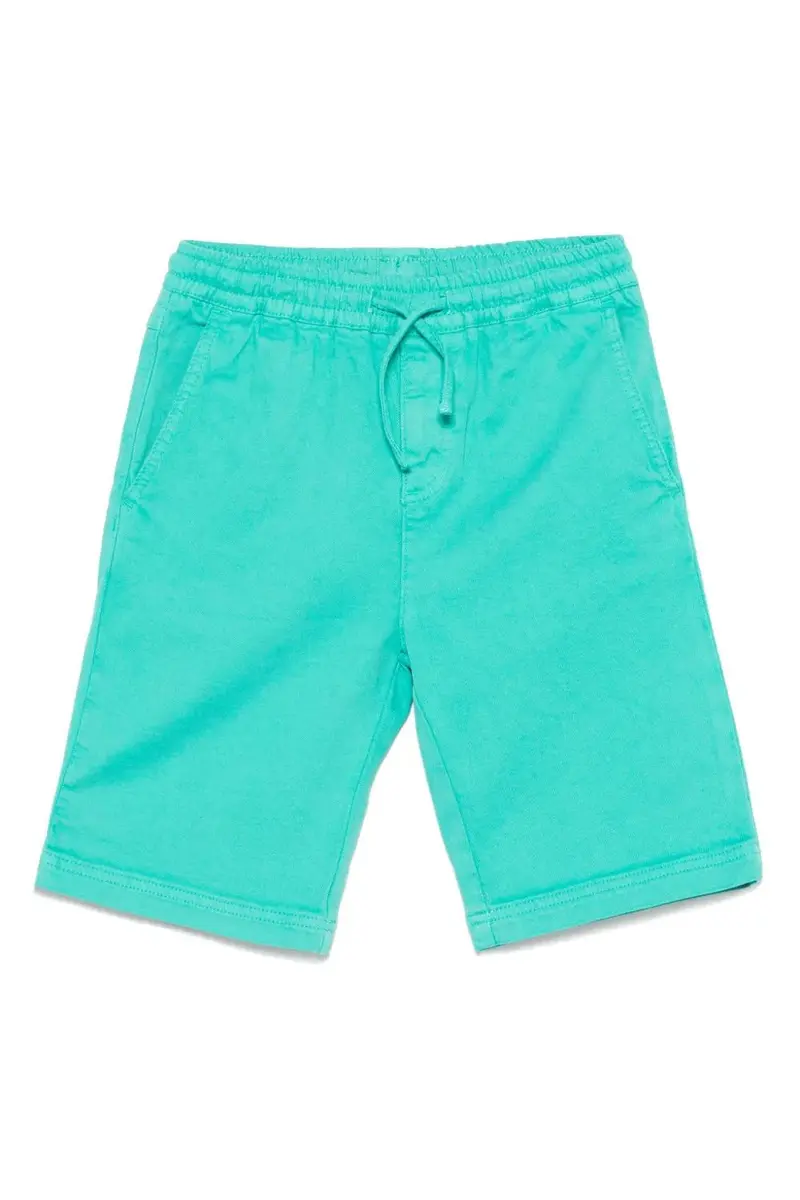 Cotton Gabardine Shorts Solid Color - green