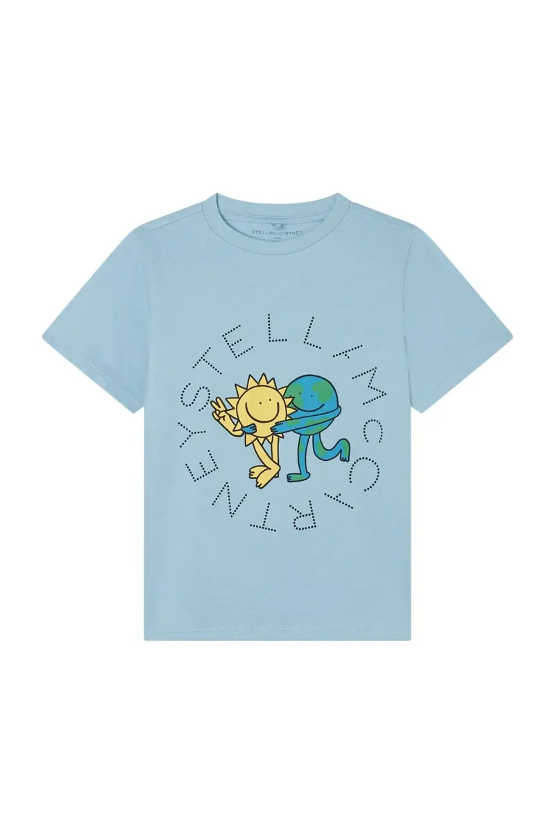 Cotton Jersey T-Shirt With Stay Earthy Logo Disc Pr