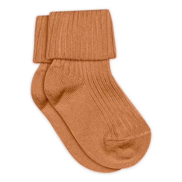 Cotton rib baby socks - Apple Cinnamon