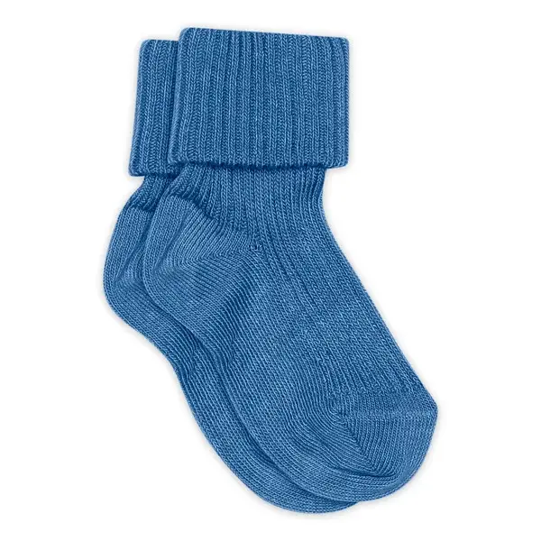 Cotton rib baby socks - High Tide