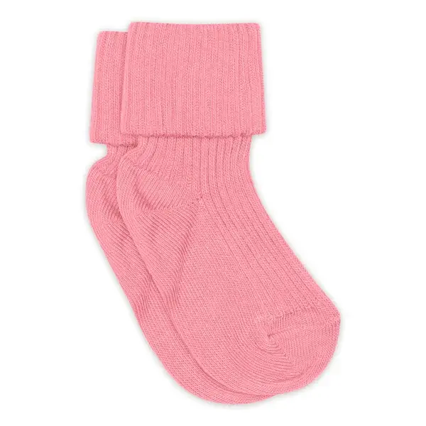 Cotton rib baby socks - Pink Cosmos