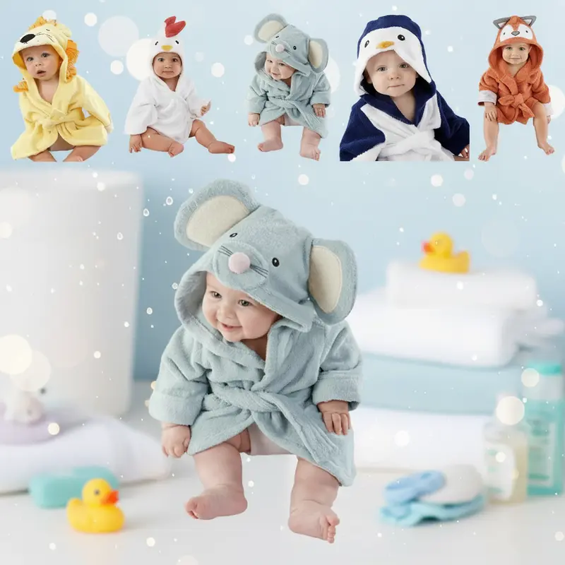 CozyNest – Zacht & Absorberend – Badjas met Dierendesign