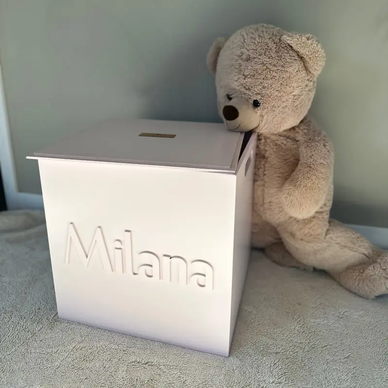 Cube XL Toybox Pink – Gepersonaliseerde Speelgoedkist