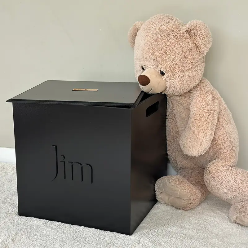 Cube XL Toybox Zwart – Gepersonaliseerde Speelgoedkist