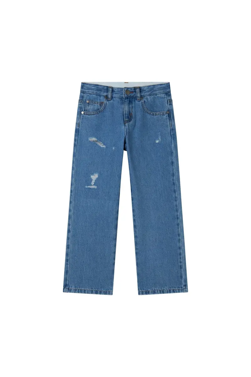 Denim Trousers Solid Color - teal