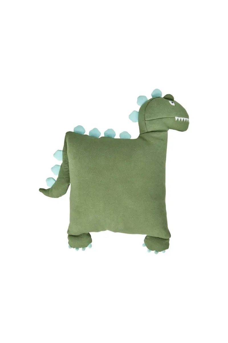 Dino Cotton Cushion - Green