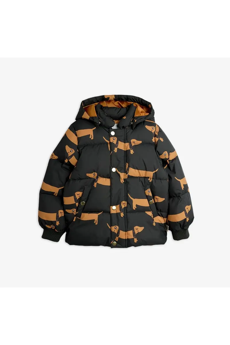 Dog aop hooded puffer - Black