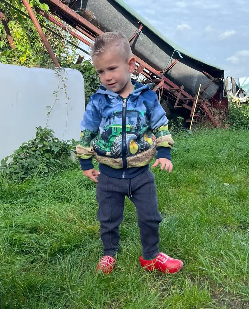 Donkerblauw vest met John Deere
