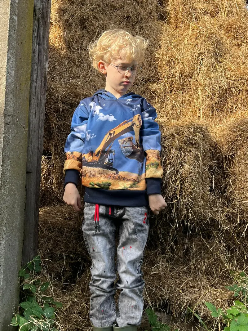 Donkerblauwe Hoodie met kraan