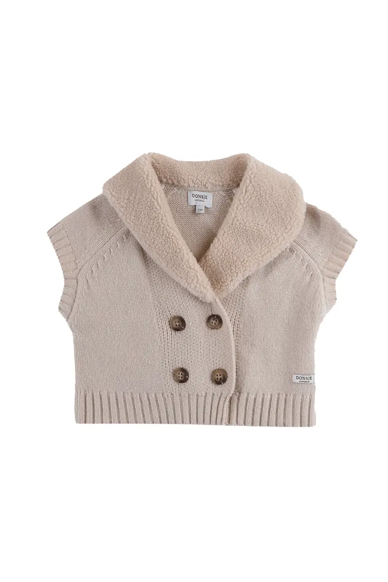 Donsje Nannie Merino Wool Waistcoat Soft Sand