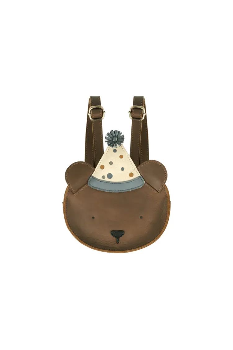Donsje Tendo Backpack Festive Bear Cognac Classic Leather