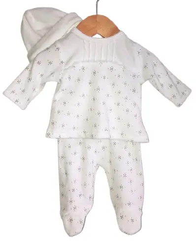 Driedelige set, velours glinster - Babybol